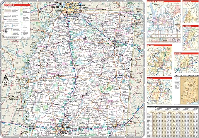Rand McNally Easy to Read: Mississippi State Map
