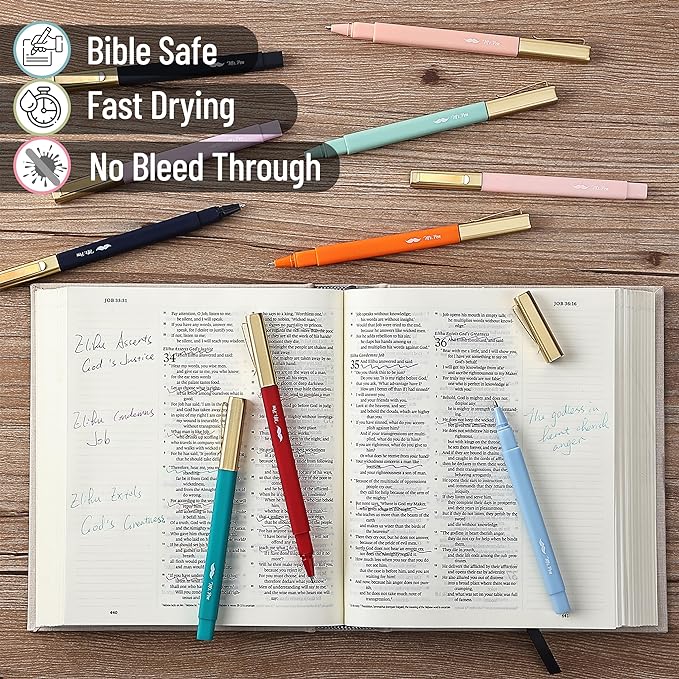 Mr. Pen- Aesthetic Pens, 10 Pack, Assorted Colors, Fast Dry, No Smear Bible Pens Bleed Through, Fine Point Pen, Ballpoint Ballpoint, Tip for Note Taking, Aesthetic, (OOYC012M203)