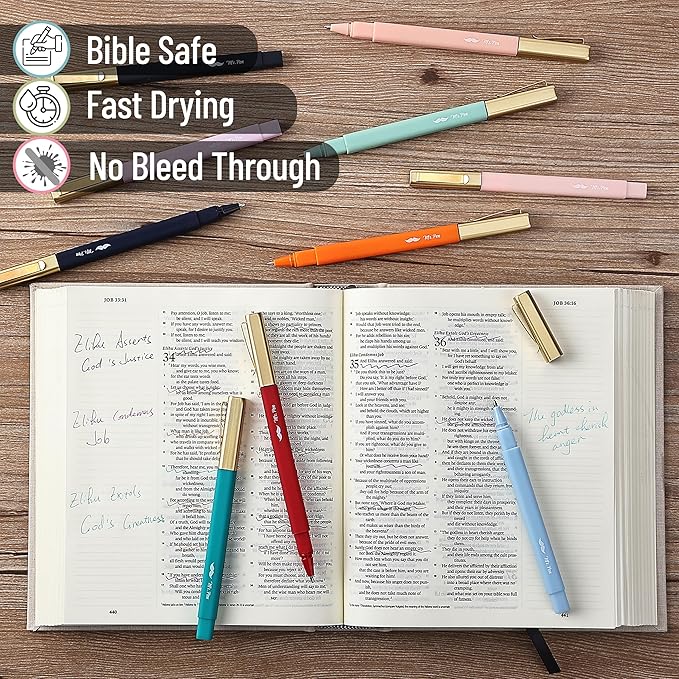 Mr. Pen- Aesthetic Pens, 10 Pack, Assorted Colors, Fast Dry, No Smear Bible Pens Bleed Through, Fine Point Pen, Ballpoint Ballpoint, Tip for Note Taking, Aesthetic, (OOYC012M203)