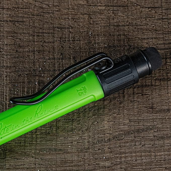 Rite in the Rain Weatherproof Mechanical Pencil, Hi-Viz Green Barrel, 1.3mm Dark Lead, 12 lead refills (No. HV15)